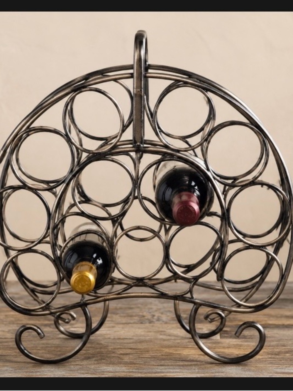 Metal Wire Wine Bottle Rack - Black